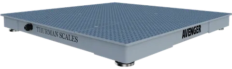 Thurman Avenger mild steel floor scale, 3 in low-profile platform with 0.25 in safety-tread deck on ball-in-cup feet