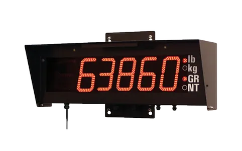 Thurman 218 RF wireless remote display, black NEMA 3 enclosure, 5 in. red LED digits and an antenna at the lower left
