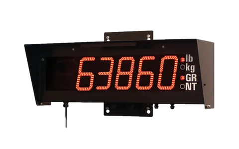 Thurman 218 RF wireless remote display, black NEMA 3 enclosure, 5 in. red LED digits and an antenna at the lower left