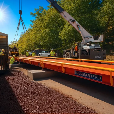 Thurman Falcon 8565XD extreme duty steel deck truck scale with a three-eighths inch deck plate on 16 in. structural I-beams